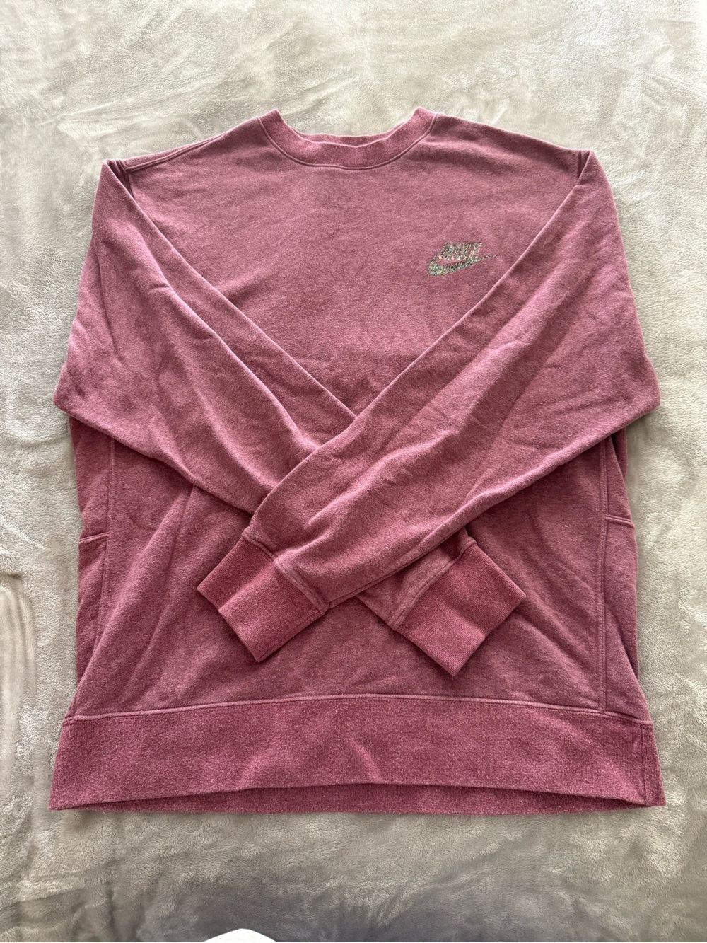 Nike Women's Rose Crewneck Sweatshirt with Multicolored Logo
